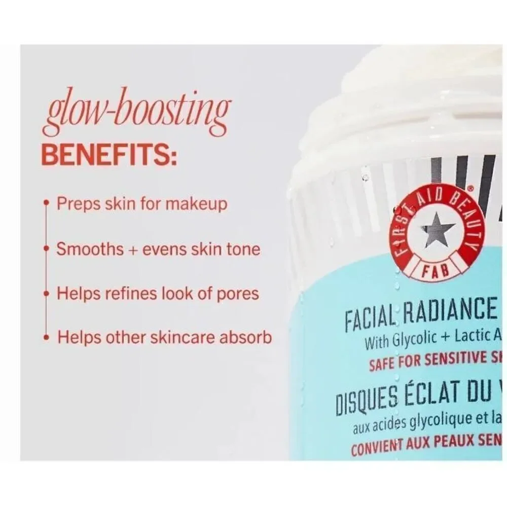 New~FIRST AID BEAUTY Facial Radiance Pads~60 Pads
